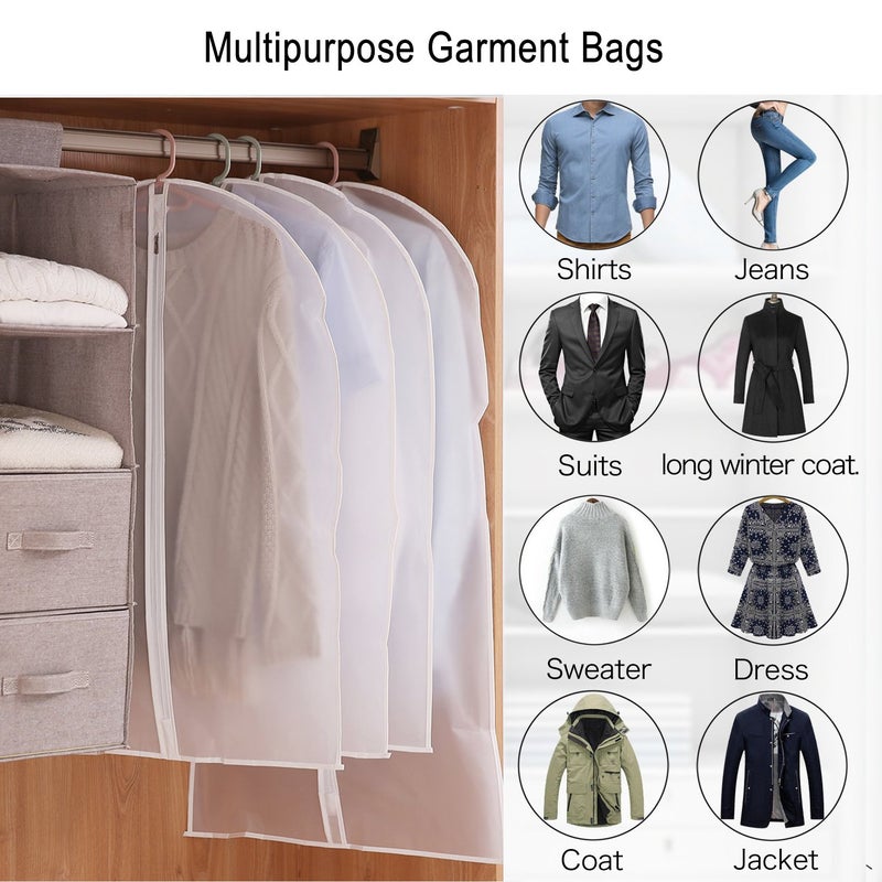 Thipoten Garment Bags, Set of 5 Lightweight 33 Inch Suit Bags with Full Stainless Steel Zipper, Garment Bags for Storage/Closet/Travel (Translucent, 24 x33 Inches) - Image 5
